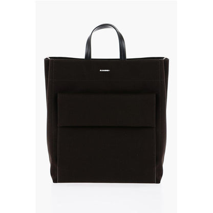 Jil Sander Canvas UTILITY Shopping Bag with Maxi Front Pocket