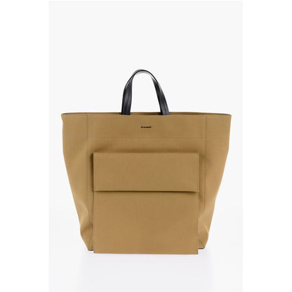 Jil Sander Canvas Shopper Bag with External Pocket