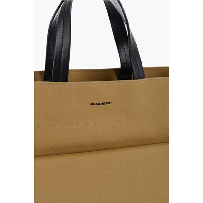 Jil Sander Canvas Shopper Bag with External Pocket