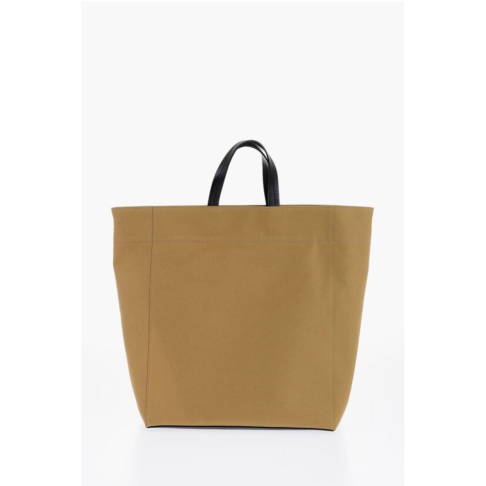 Jil Sander Canvas Shopper Bag with External Pocket