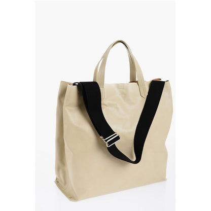 Jil Sander Leather TAPE Shopping Bag with Adjustable Shoulder Strap