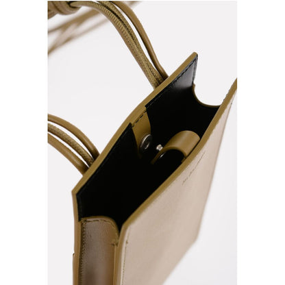 Jil Sander Leather Phone Case with Woven Shoulder Strap
