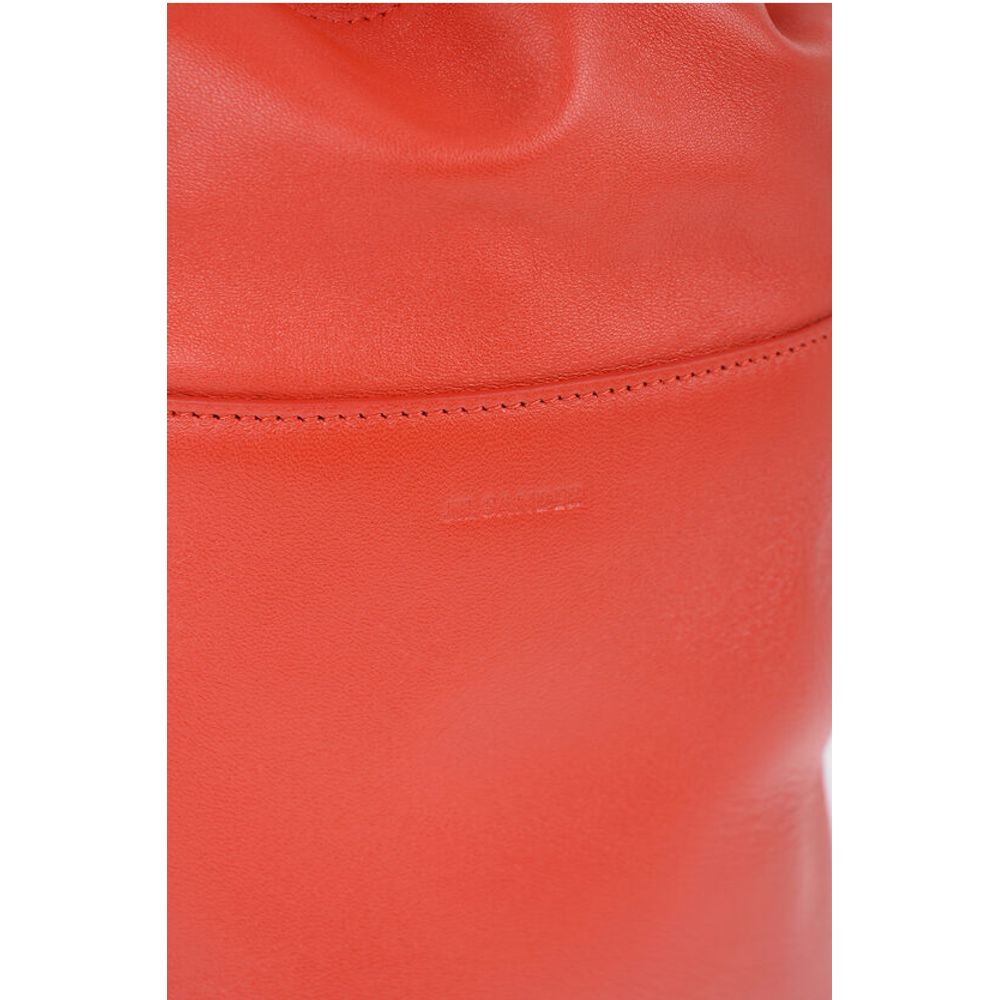 Jil Sander Leather Handbag with Drawstring Closure