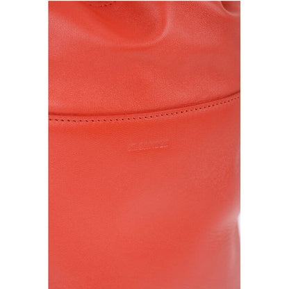 Jil Sander Leather Handbag with Drawstring Closure