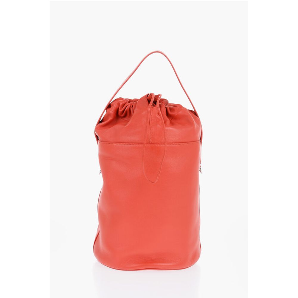 Jil Sander Leather Handbag with Drawstring Closure