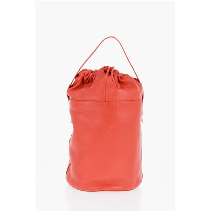 Jil Sander Leather Handbag with Drawstring Closure