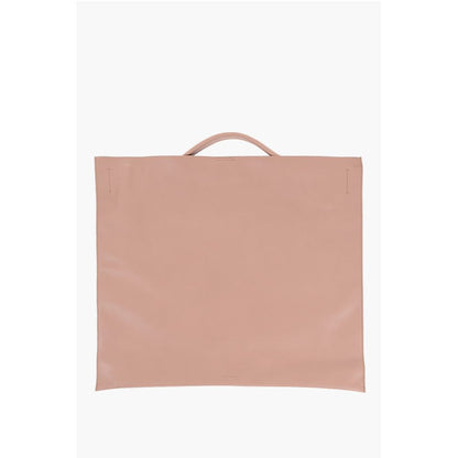 Jil Sander Leather Tote Bag with Snap Closure