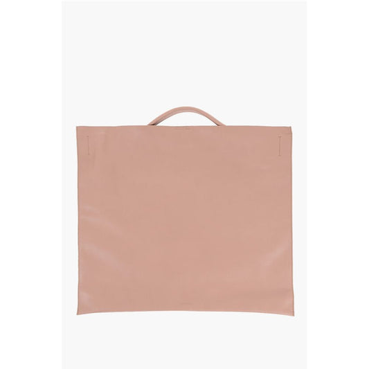 Jil Sander Leather Tote Bag with Snap Closure