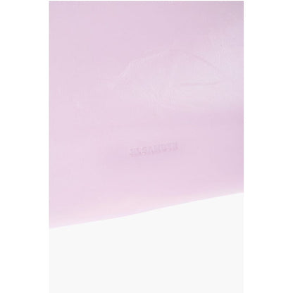 Jil Sander Craquelé Leather Clutch with Zip Closure