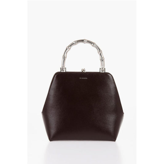 Jil Sander Leather Handbag with Clasp Closure
