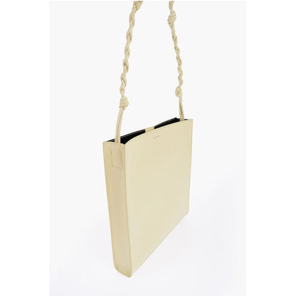Jil Sander Leather Slim TANGLE Shoulder Bag with Woven Shoulder Strap