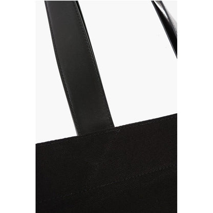 Jil Sander Canvas Shopper Bag with Leather Handles