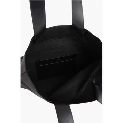 Jil Sander Canvas Shopper Bag with Leather Handles