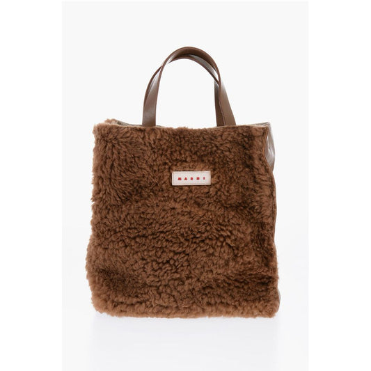 Marni Shearling Detailing MUSEO Mini Tote Bag