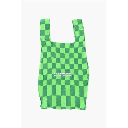 Last Frame Two-Tone Checked Mini Bag with Faux Leather Shoulder Strap