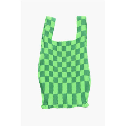 Last Frame Two-Tone Checked Mini Bag with Faux Leather Shoulder Strap