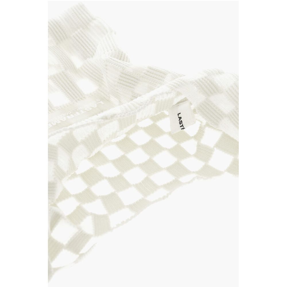 Last Frame Checked Tote Bag with See-Through Details