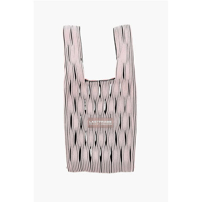 Last Frame Two-Tone Knitted Tote Bag with Cut-Out Details