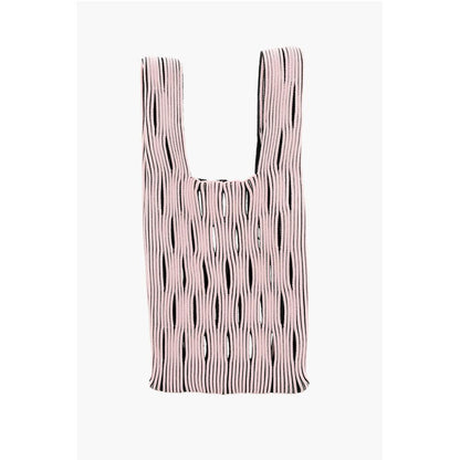 Last Frame Two-Tone Knitted Tote Bag with Cut-Out Details