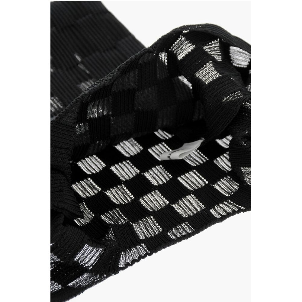 Last Frame Checked Tote Bag with See-Through Details