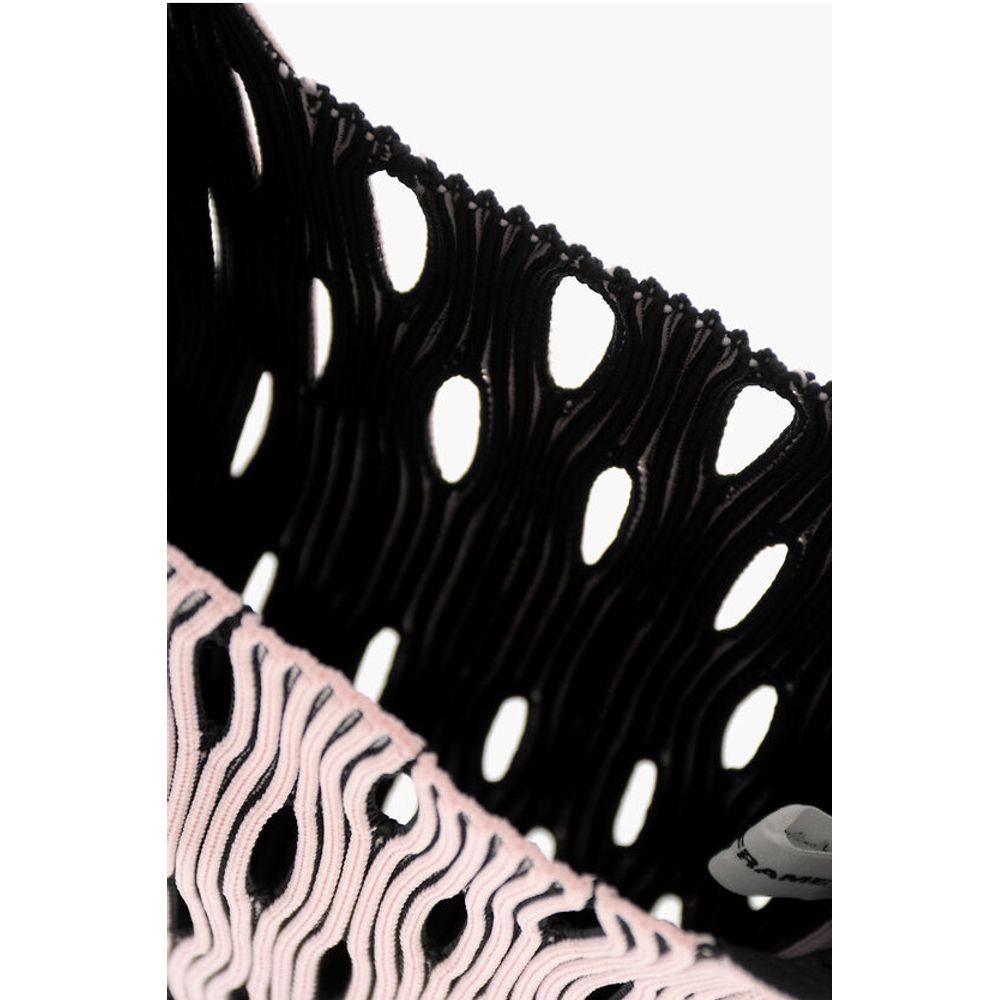 Last Frame Two-Tone Knitted Tote Bag with Cut-Out Details