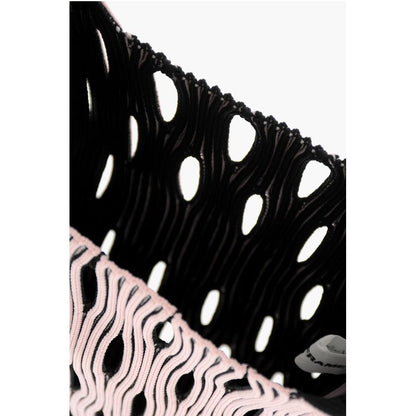 Last Frame Two-Tone Knitted Tote Bag with Cut-Out Details