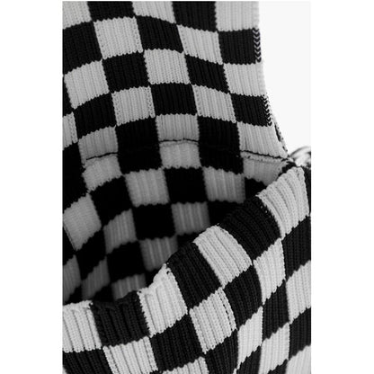 Last Frame Two-Tone Checked Mini Bag with Knotted Handle