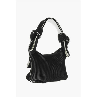 Last Frame Two-Tone Knitted OBI Bag with Knotted Handle