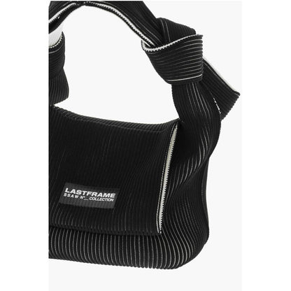 Last Frame Two-Tone Knitted OBI Bag with Knotted Handle