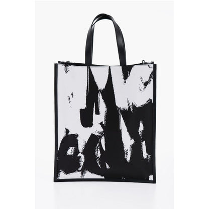 Alexander McQueen Logoed Fabric Tote Bag with Leather Detail
