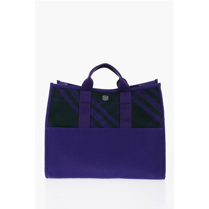 Burberry Checked Shopper Bag with Outer Pockets