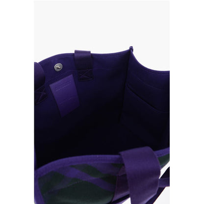 Burberry Checked Shopper Bag with Outer Pockets
