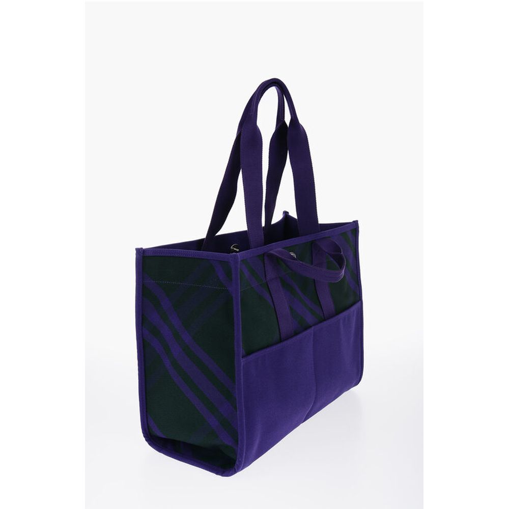 Burberry Checked Shopper Bag with Outer Pockets