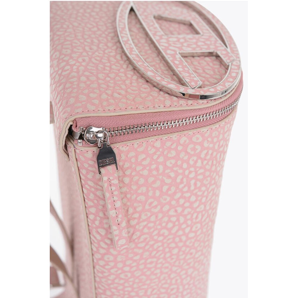 Diesel Embossed Leather Backpack with Applicated Logo