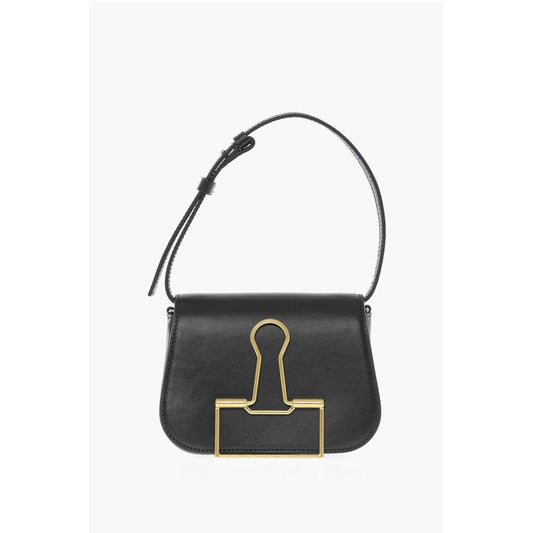 Off-White Leather SKELETON BINDER Shoulder Bag with Golden Detail