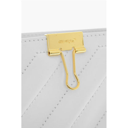 Off-White Leather CROSS Tote Bag with Golden Details