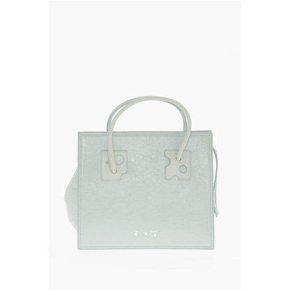 Off-White Solid Color Leather Tote Bag
