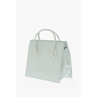 Off-White Solid Color Leather Tote Bag