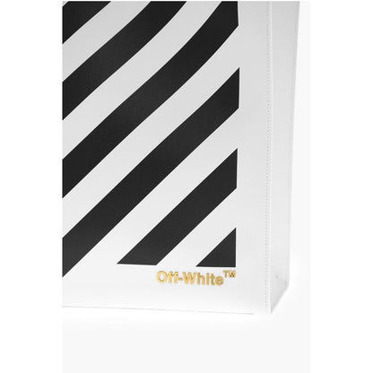 Off-White Leather DIAG HYBRID Tote Bag with Removable Shoulder Strap