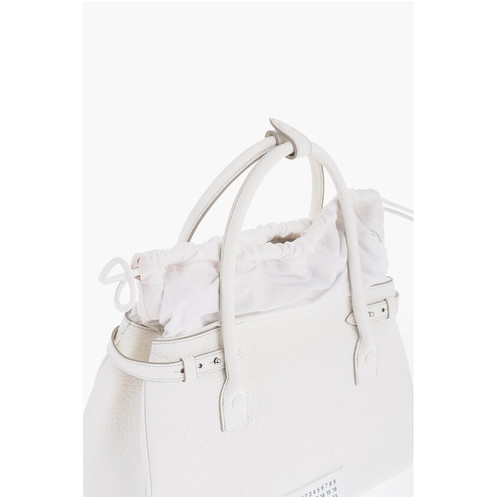 Maison Margiela MM11 Textured Leather Hand Bag with Removable Shoulder Strap