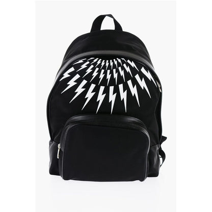 Neil Barrett Fabric FAIR-ISLE THUNDERBOLT Backpack