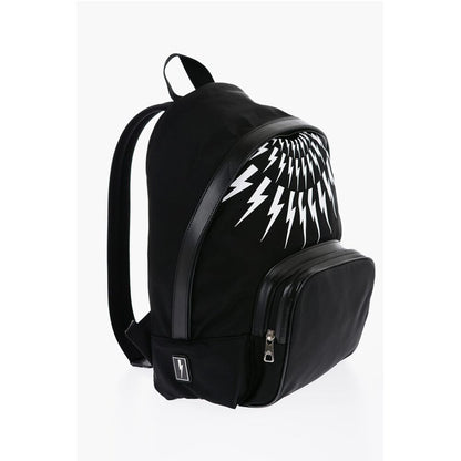 Neil Barrett Fabric FAIR-ISLE THUNDERBOLT Backpack