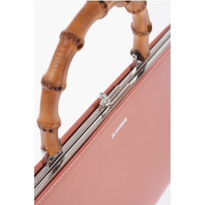 Jil Sander Leather Handbag With Bamboo Handle