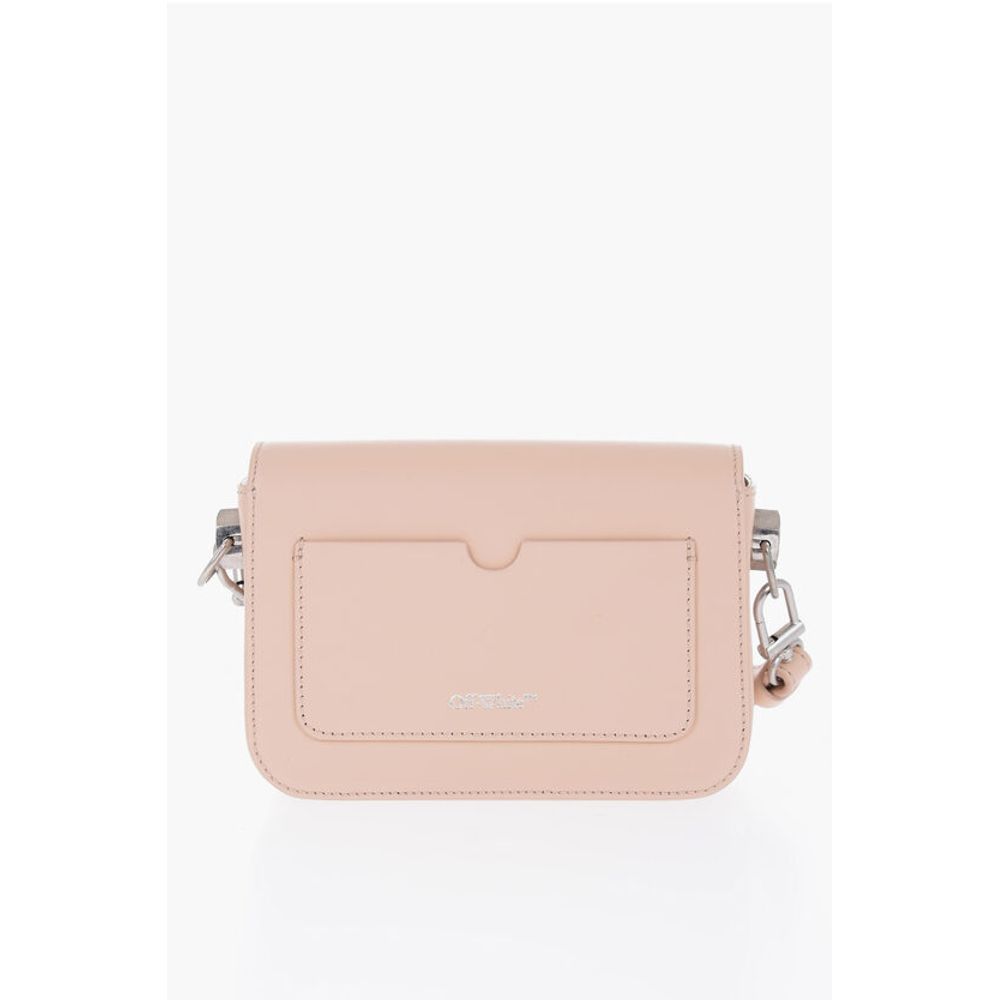 Off-White Solid Color PLAIN BINDER Leather Crossbody Bag