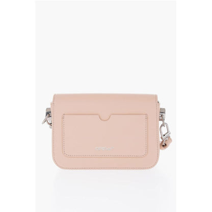 Off-White Solid Color PLAIN BINDER Leather Crossbody Bag