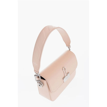 Off-White Solid Color PLAIN BINDER Leather Crossbody Bag
