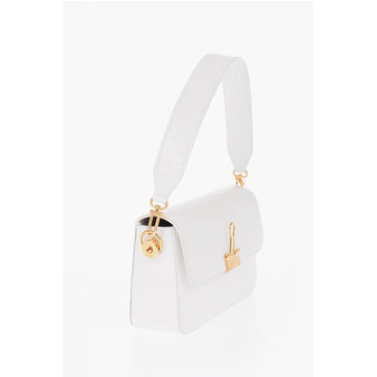 Off-White Leather PLAIN BINDER Shoulder Bag with Golden Details