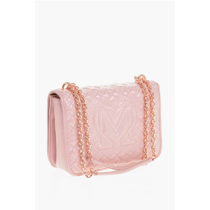 Moschino LOVE Quilted Faux Leather Metallic Effect Shoulder Bag with