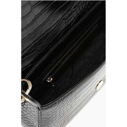 Moschino LOVE Crocodile Effect Faux Leather Shoulder Bag