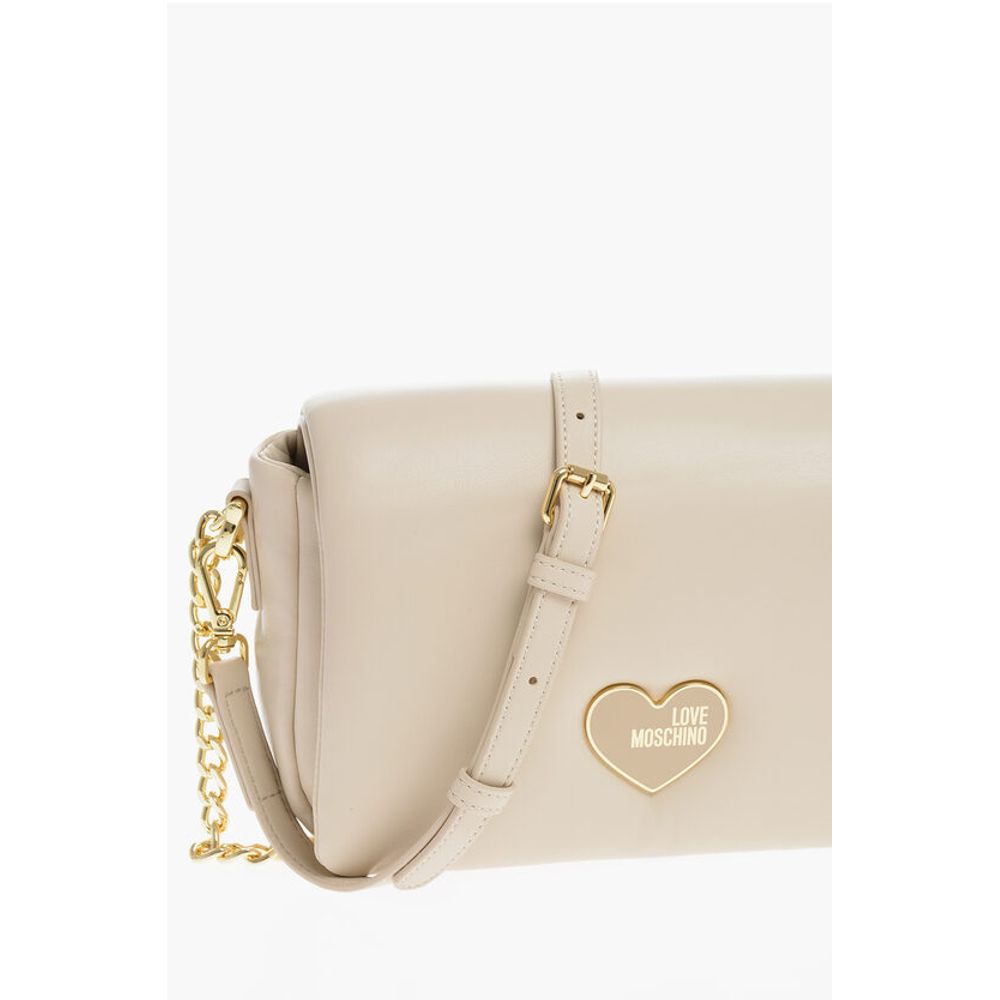 Moschino LOVE Faux Leather Paddede PUFFY Shoulder Bag with Golden Cha